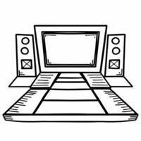 Flat Podium with real time fact checking display concept as Medium shot of a podium with a digital display showing real time fact checking of political statements Camera pans acro Square Set 2 Square vector