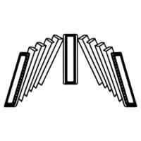 Flat Policy domino effect concept as sequence of dominoes representing different policy areas falling in a chain reaction Camera pans across the falling sequence Isolated Square Square vector