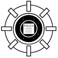 Flat Policy nebula in corporate universe concept as Medium shot of a colorful nebula formed by swirling policy keywords in a soft focus corporate universe with subtle office elemen Square Square vector