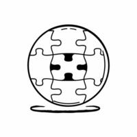 Flat Policy puzzle sphere in business space concept as Close up of a floating sphere composed of interlocking policy puzzle pieces in a soft abstract business environment Camera s Square Square vector