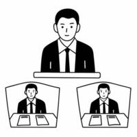 Flat Politicians reaction to poll results concept as Medium shot of a politicians intense focus while reviewing poll results Camera slowly zooms out to reveal the campaign teams v Square Square vector