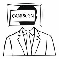 Flat Politician speech bubble word cloud concept as of a politicians silhouette with a speech bubble filled with campaign keywords Camera slowly zooms into the speech bubbl Square Square vector
