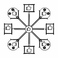 Flat Politician social media influence web concept as of a web like structure showing a politicians social media influence across platforms Camera slowly rotates around the Square Square vector