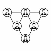 Flat Politician with donor network constellation concept as Medium shot of a holographic politician connected to a constellation of donor avatars Camera moves through the network Square Set 2 Square vector