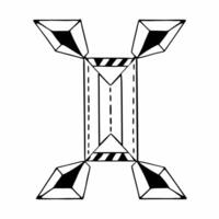 Flat Prediction arrows through integrity prism concept as Wide shot of colorful prediction arrows passing through a transparent prism representing electoral integrity Camera slowl Square Square vector