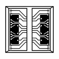 Flat Prediction algorithm circuit tiles concept as Minimalist circuit board pattern representing prediction algorithms Camera zooms in on intricate pathways highlighting data flow Square Square vector