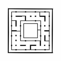 Flat Prediction maze with integrity checkpoints concept as Medium shot of a maze representing the complexity of election predictions with glowing checkpoints representing integrity Square Square vector