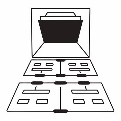 Flat Predictive algorithm hologram with ballot stream concept as Medium shot of a holographic representation of a predictive algorithm with a stream of ballots flowing through it Square Square