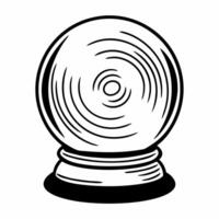 Flat Prediction crystal ball tile swirl concept as Minimalist crystal ball icons with swirling prediction lines forming a hypnotic pattern Camera zooms in and out of the swirl cre Square Square vector