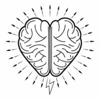 Flat Pulsing holographic white heart brain connection concept as Medium shot of a holographic white heart and brain connected by pulsing energy Camera moves along the connection h Square Square vector