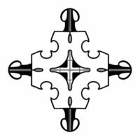 Flat Puzzle pieces forming renewable energy symbol concept as Animation of puzzle pieces coming together to form a renewable energy symbol eg wind turbine or solar panel Camer Square Square vector