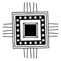 Flat Quantum computing vote auditor concept as Macro shot of a quantum processor performing real time vote auditing Camera zooms through quantum circuits showing complex calculati Square Square vector
