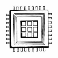 Flat Quantum computing for community climate modeling concept as Close up of quantum bits in a processor representing community climate data processing Camera zooms out to show th Square Square vector