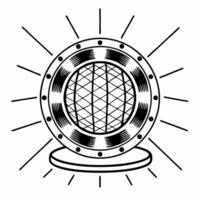 Flat Quantum ballot encryption concept as Extreme close up of a glowing quantum particle representing an encrypted ballot Camera slowly rotates around the particle revealing compl Square Square vector