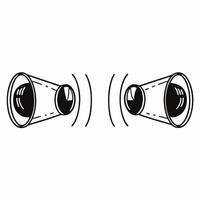 Flat Quantum entangled price comparison concept as Split screen close up of two quantum particles As one particles properties change representing price fluctuations the entangled Square Square vector