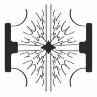 Flat Quantum entangled supply chain concept as Split screen close up of quantum entangled particles representing different stages of a supply chain As one particle changes state r Square Set 2 Square vector