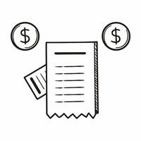 Flat Receipt with glowing offer badge concept as A receipt lies on a glossy white table with two holographic symbols above an offer badge and a revenue dollar sign Copy space is a Square Square vector