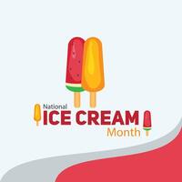 National Ice Cream Month. flat design. story design. flat illustration. simple and elegant. vector