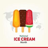 National Ice Cream Month. flat design. story design. flat illustration. simple and elegant vector