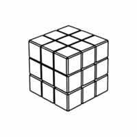 Flat Rubiks cube with financial symbols on faces concept as Isometric of a Rubiks cube with various financial symbols and icons on its faces some sections solved to reveal a Square Square vector