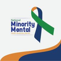 National Minority Mental Health Awareness Month. flat design. story design. flat illustration. simple and elegant vector