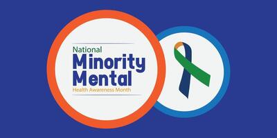 National Minority Mental Health Awareness Month. flat design. story design. flat illustration. simple and elegant. vector