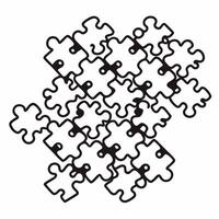 Flat Rising white puzzle pieces concept as Medium shot of white puzzle pieces ascending and connecting in mid air Camera follows the pieces as they assemble symbolizing mental hea Square Square vector