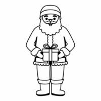 Flat Santa Giving a Gift concept as Show Santa in a glossy scene handing out a gift The camera captures the moment of joy with children in the background while ensuring theres emp Square Square vector