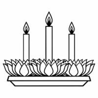Flat Santa Lighting Candles on Loy Krathong concept as Capture a moment of Santa lighting candles on a Loy Krathong at dusk The camera focuses on the flickering flames and the war Square Square vector