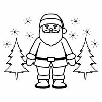 Flat Santa in a Glossy Winter Wonderland concept as Capture Santa standing in a glossy winter wonderland surrounded by sparkling snowflakes and trees The camera slowly pans across Square Square vector