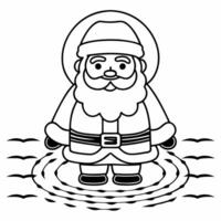 Flat Santa Releasing Loy Krathong at Dusk concept as Capture Santa joyfully releasing a beautifully crafted Loy Krathong into a serene river at dusk The camera pans to highlight t Square Square vector