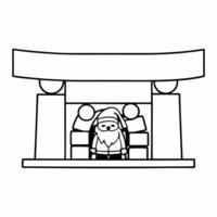 Flat Santas Cozy Christmas Corner concept as Feature Santa sitting in a cozy corner by the fireplace with glossy decorations around him The camera tilts up slightly to capture the Square Square vector