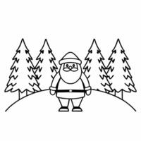Flat Santas Winter Landscape Background concept as Feature a scenic winter landscape where Santa stands proudly in the center The background has glossy snow and trees and the came Square Square vector