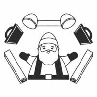 Flat Santas Workshop with Tools concept as Feature Santa in his workshop surrounded by tools and toys with the glossy surfaces reflecting soft lights A slow zoom into the activity Square Square vector