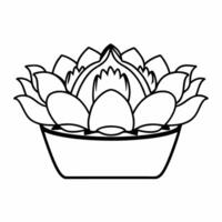 Flat Santa with a Glowing Krathong and Flowers concept as Capture Santa holding a Krathong adorned with glowing flowers The camera focuses on the serene beauty of the scene provid Square Square vector
