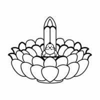 Flat Santa with a Krathong and Floating Flowers concept as Illustrate Santa holding a Krathong adorned with floating flowers The design allows for ample copy space for festive mes Square Set 2 Square vector