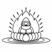 Flat Santa with a Krathong and Glowing Fireflies concept as Capture Santa beside a Krathong surrounded by glowing fireflies The camera captures the magical atmosphere providing am Square Set 2 Square vector