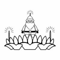 Flat Santa with a Krathong and Glowing Elements concept as Capture Santa beside a Krathong surrounded by various glowing elements The design allows for ample copy space for festiv Square Set 2 Square vector