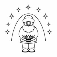 Flat Santa with a Krathong and Glowing Stars concept as Illustrate Santa beside a Krathong under a sky filled with glowing stars The design captures the serene beauty of the night Square Set 2 Square vector