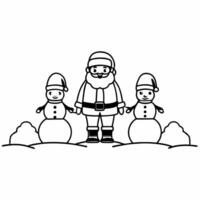 Flat Santa with Children in the Snow concept as Capture Santa interacting with children building a snowman with glossy snow covering the ground The camera pans to include the exci Square Square vector