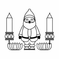 Flat Santa with Glowing Krathong and Lanterns concept as Capture Santa beside a glowing Krathong surrounded by lanterns The camera captures the enchanting atmosphere providing amp Square Square vector