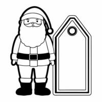 Flat Santa with Holographic Gift Tag concept as Illustrate Santa beside a holographic gift tag that shines with vibrant colors The design allows for ample copy space for personali Square Square vector
