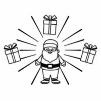 Flat Santa with Holographic Holiday Gifts concept as Create an illustration of Santa surrounded by holographic holiday gifts that shine with colors The design features ample copy Square Square vector