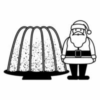 Flat Santa with Holographic Holiday Pudding concept as Illustrate Santa beside a holographic holiday pudding that sparkles with color The design allows for ample copy space for fe Square Square vector