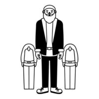 Flat Santa with Pets concept as Show Santa surrounded by pets in a bright glossy environment The camera captures playful interactions while providing a clear area for holiday gree Square Square vector