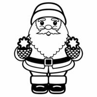 Flat Santa with Holographic Ornament concept as Create an illustration of Santa holding a holographic ornament that sparkles with color The design features ample copy space for fe Square Square vector