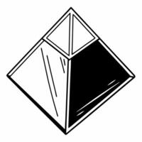 Flat Self awareness prism concept as Macro shot of a white prism diffracting light representing self awareness Camera rotates around the prism revealing different aspects of self Square Square vector