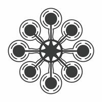 Flat Serotonin molecule dance concept as Close up of white serotonin molecules in a dynamic dance Camera follows the molecules movement suggesting mood regulation Isolated on whi Square Square vector