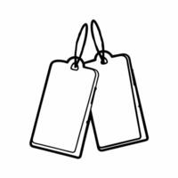 Flat Shopping Tags Floating Together concept as Two shopping tags are depicted floating together in mid air against a white background The camera captures a close up with f Square Square vector