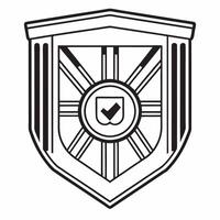 Flat Soaring election security shield concept as Wide shot of a shield emblazoned with election security symbols flying upwards Camera follows its ascent against a white backdrop Square Square vector